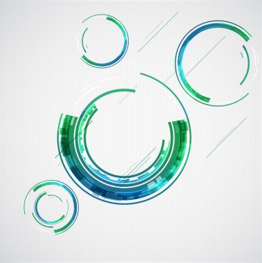 Abstract color technology circles. Vector clipart