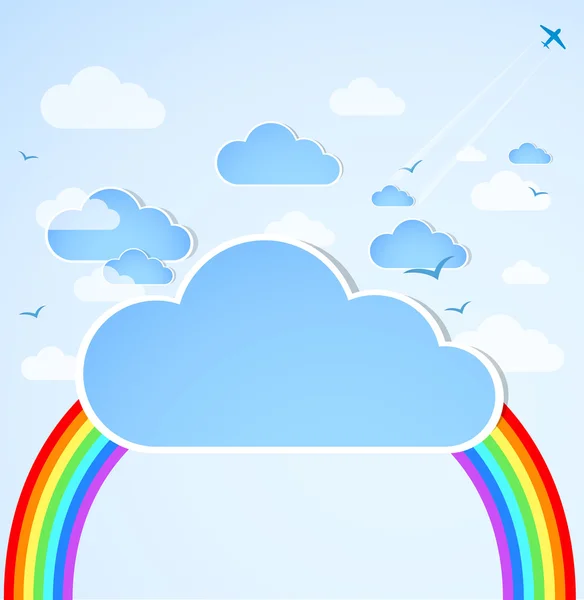 Good weather. Blue sky with clouds. — Stock Vector
