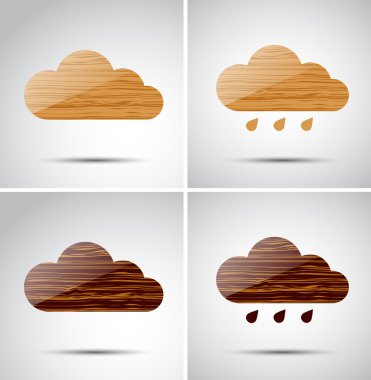 Cloud made with leaves. Autumn theme clipart