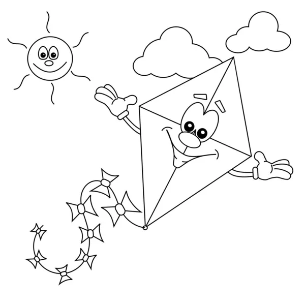 Cartoon kite overzicht — Stockvector