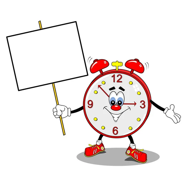 Un reloj despertador de dibujos animados — Vector de stock