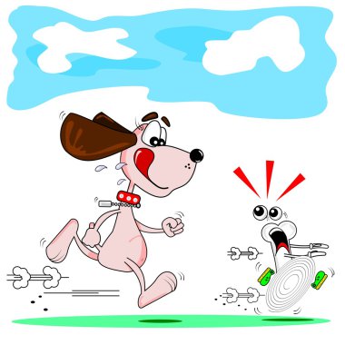 Cartoon dog and bone clipart