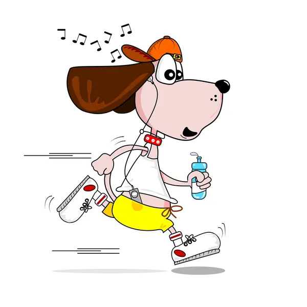 Um cão dos desenhos animados correndo —  Vetores de Stock