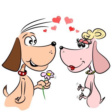 karikatür köpek aşık