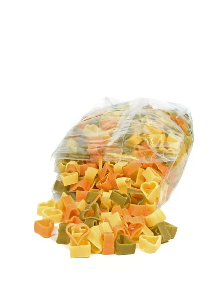 A bag of heart shaped pasta — Stock Photo, Image