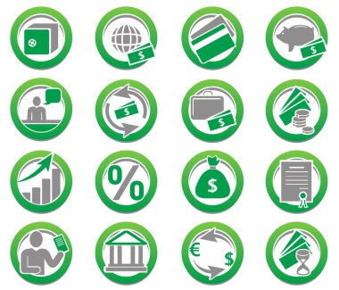 Set of finance and bank icons clipart