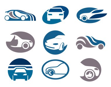 Set of car elements for your emblem or logo clipart