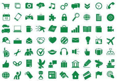 Set of functional and used web icons clipart