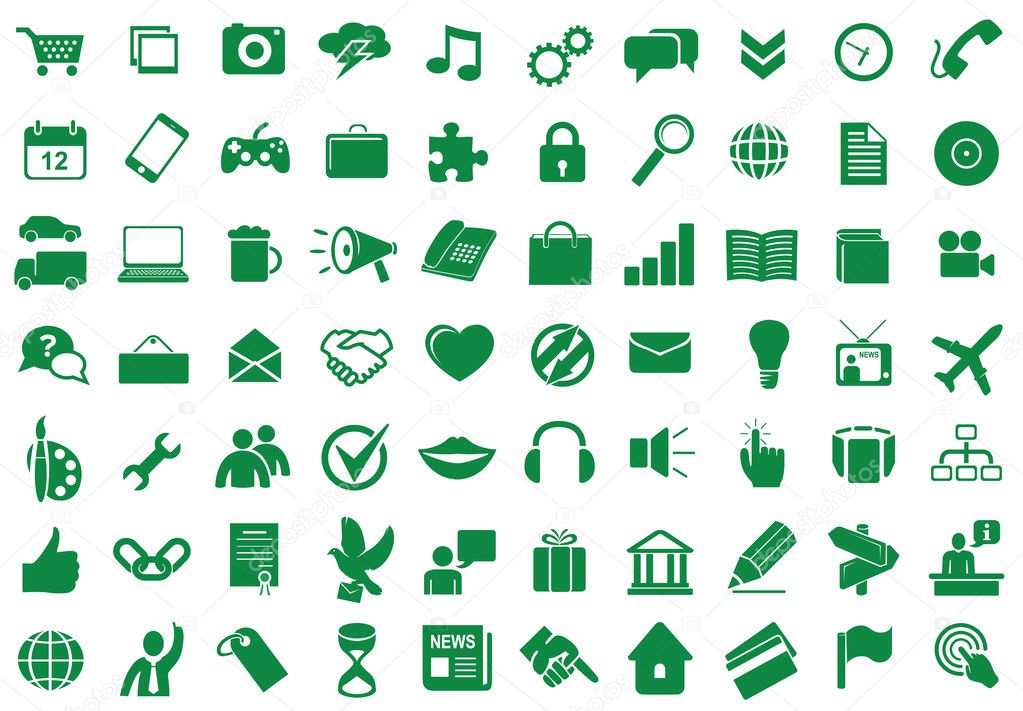 Set of functional and used web icons