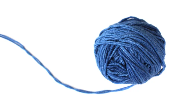 Ball of blue yarn — Stock Photo, Image