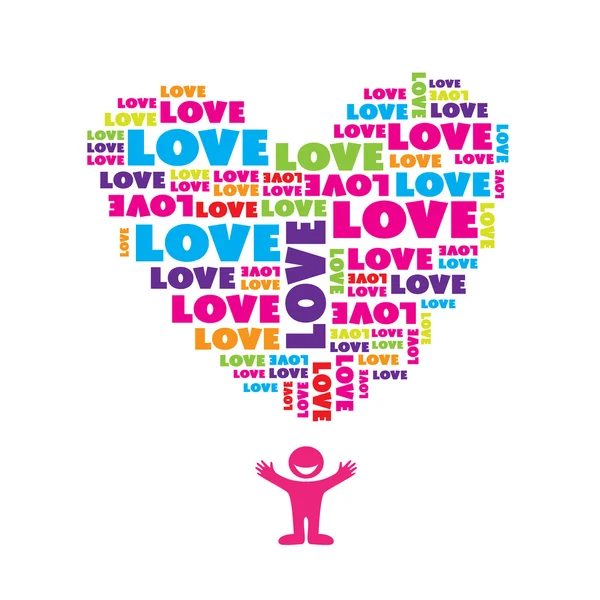 Heart of the word "love" — Stock Vector
