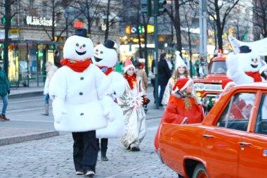 Helsinki, Finlandiya - 20 Kasım: geleneksel Noel sokak op
