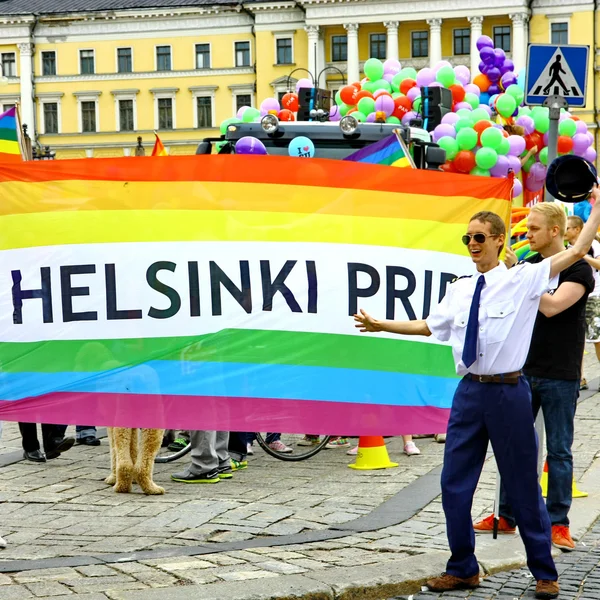 Helsínquia orgulho gay desfile — Fotografia de Stock