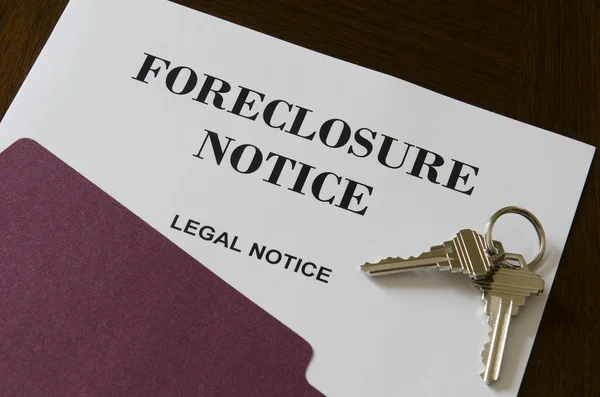Real Estate Home Foreclosure Aviso Legal e Chaves — Fotografia de Stock