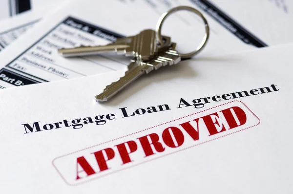 Documento de Empréstimo Aprovado por Crédito Imobiliário Imagens De Bancos De Imagens