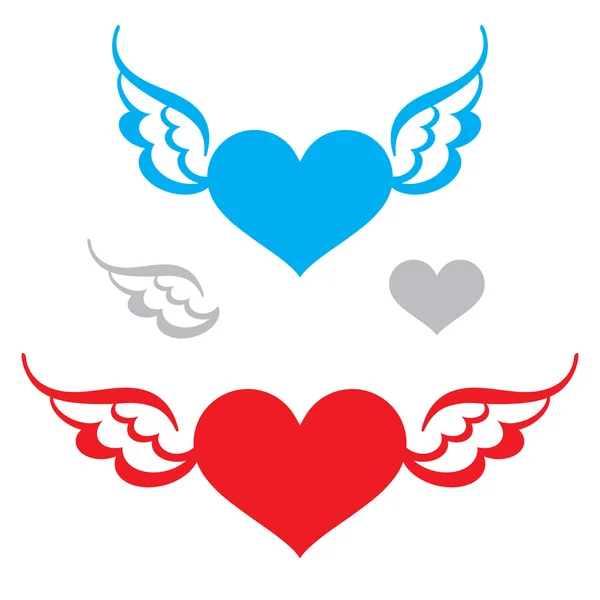 Srdce a křídla — Stockový vektor
