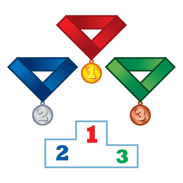 stock vector Podium and Medals