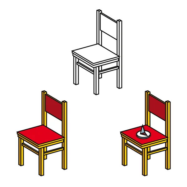 椅子とプッシュピン — ストックベクタ