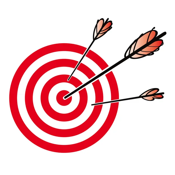 stock vector Striped Target with archer arrows