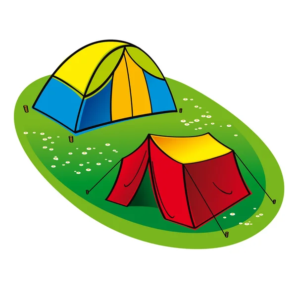 Zwei touristische Zelte — Stockvektor