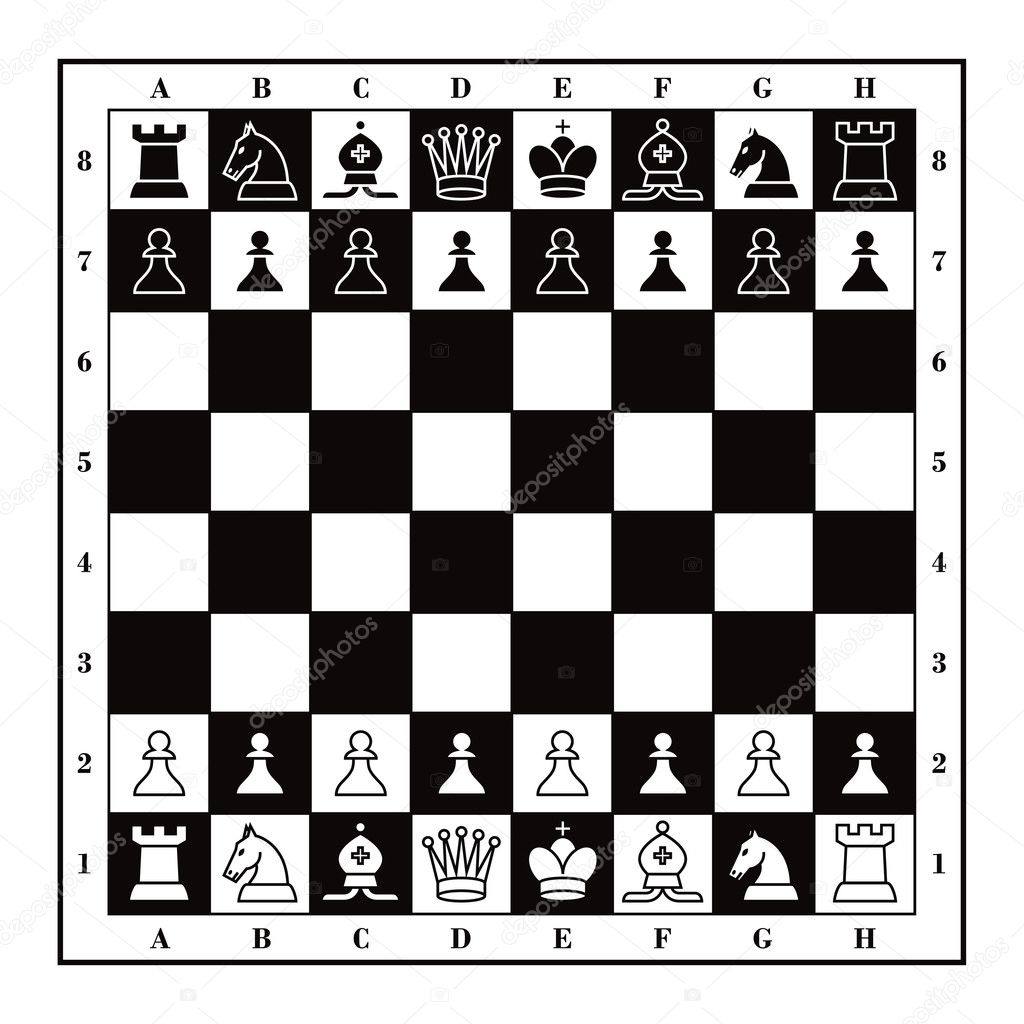 Chessboard Drawing With Figures. Royalty Free SVG, Cliparts, Vetores, e  Ilustrações Stock. Image 53482193.