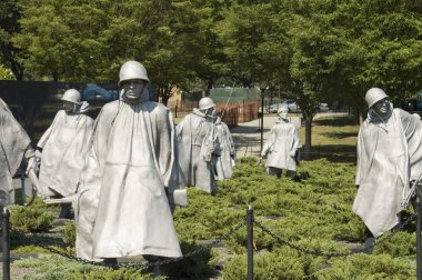 Korean War memorial sculptures clipart