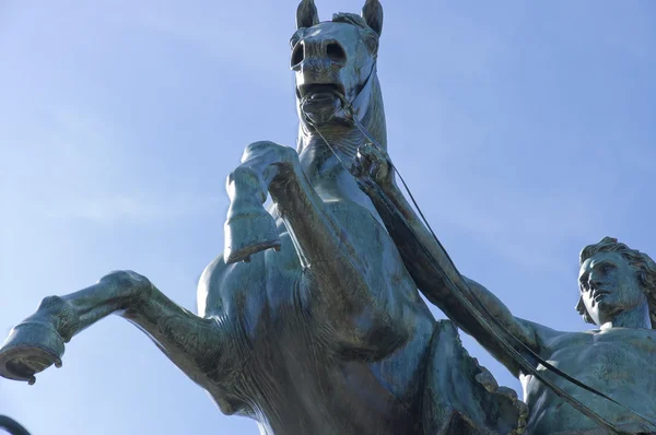 Horse tamer sculpture details — Stock Photo, Image