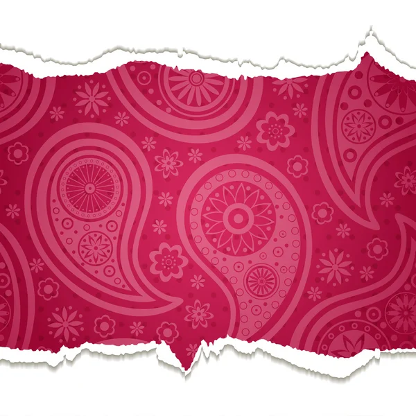 stock vector Torn paper with a paisley pattern.