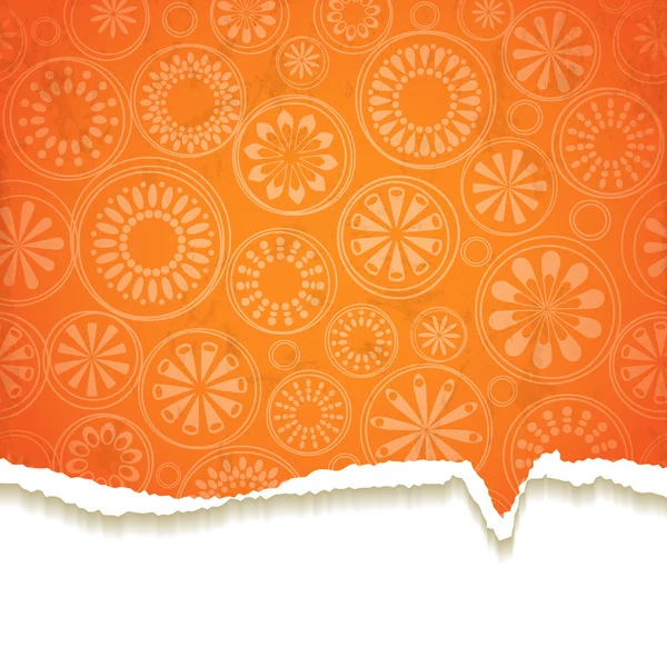 Papier déchiré avec un motif floral . — Image vectorielle