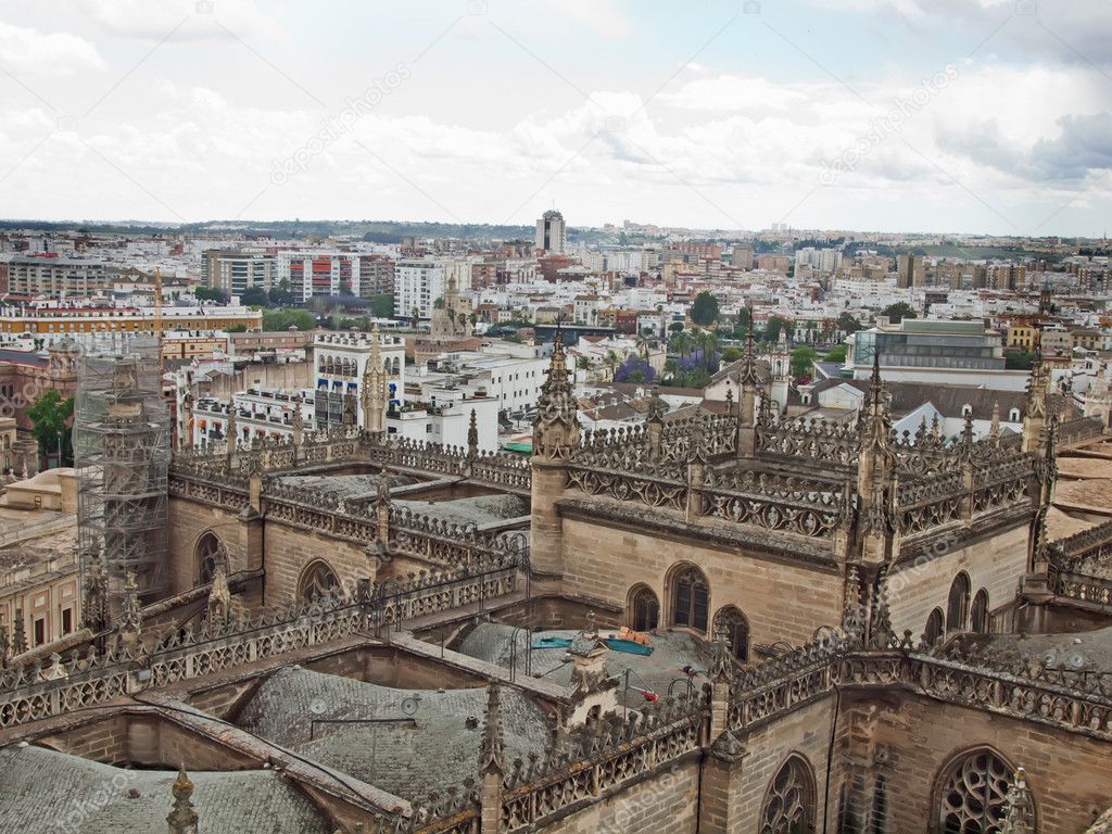 Seville Cathedral view from above, Andalusia, Spain