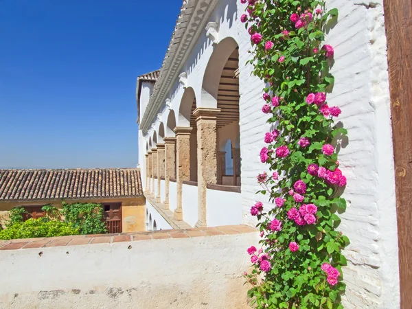 Ventanas de galería arqueada del Pabellón Sur del Generalife en Alhamb — Foto de Stock
