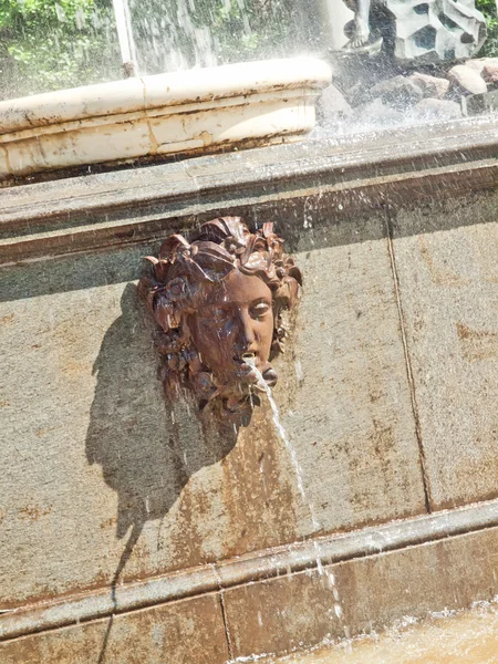 ペテルゴフの泉の詳細。ライオンに重ねて表示します。サンクトペテルブルグ、ロシア — ストック写真