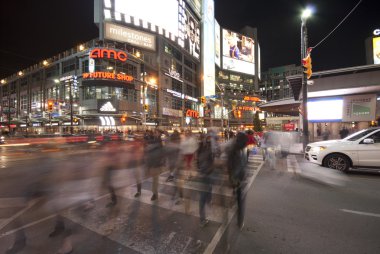 Yonge and Dundas Square at night time clipart