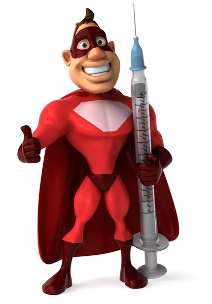 Superbohater z strzykawki — Zdjęcie stockowe