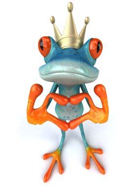 King frog showing love clipart