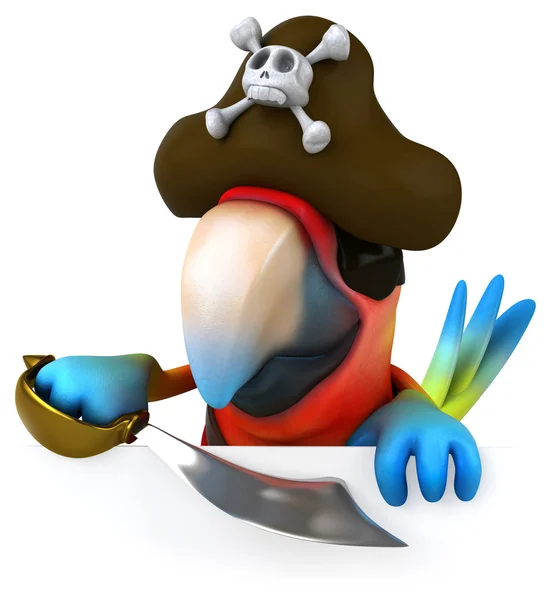 Fun parrot pirate — Stock Photo, Image