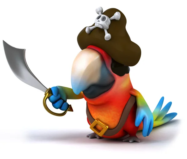Papuga - pirat z mieczem — Zdjęcie stockowe