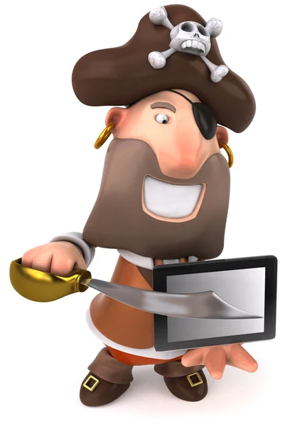 Pirát a tablet pc — Stock fotografie