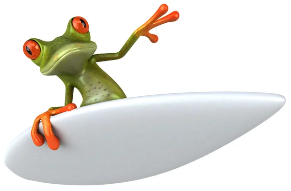 冲浪的青蛙 — 图库照片