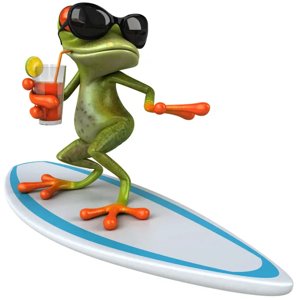 Żaba surfingu — Zdjęcie stockowe