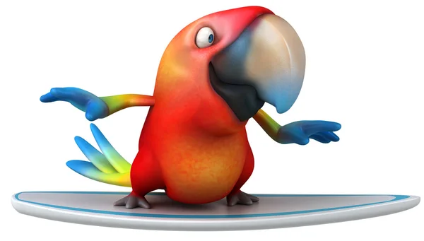 Kul papegoja surfing — Stockfoto