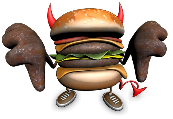 Зло гамбургер — стокове фото