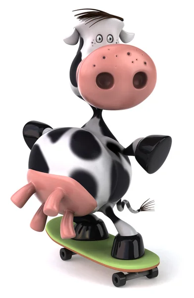 Cute cow skating — Stock Photo, Image