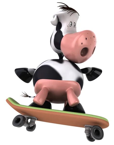 Niedliche Kuh Skaten — Stockfoto