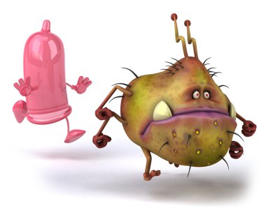 Condom and virus clipart