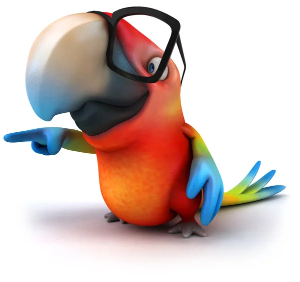 Divertente pappagallo con occhiali — Foto Stock
