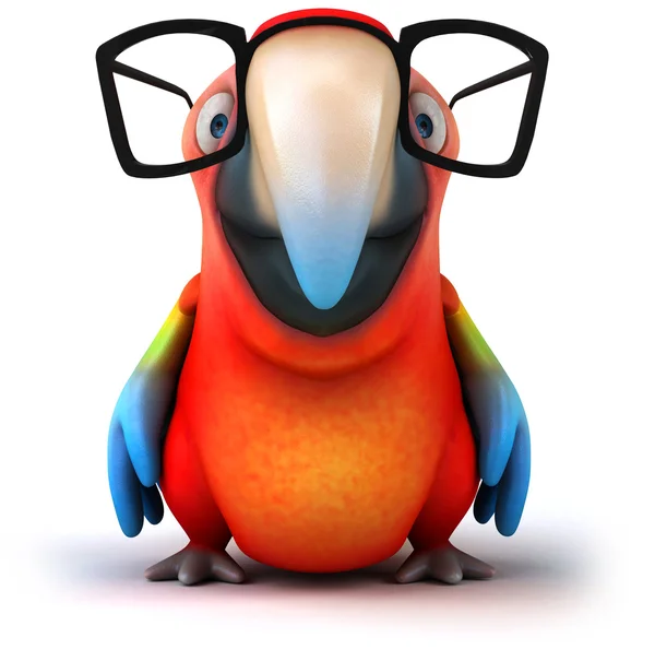 好玩的戴着眼镜的鹦鹉 — 图库照片