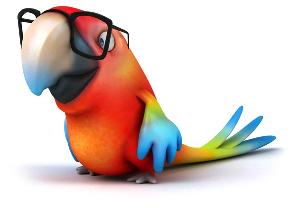 Zabawa papuga w okularach — Zdjęcie stockowe