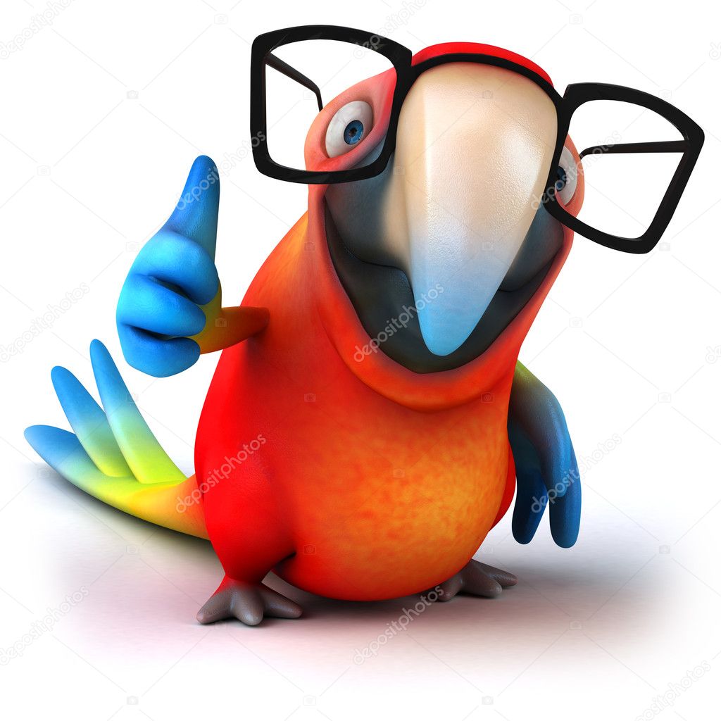 Fun parrot with glasses
