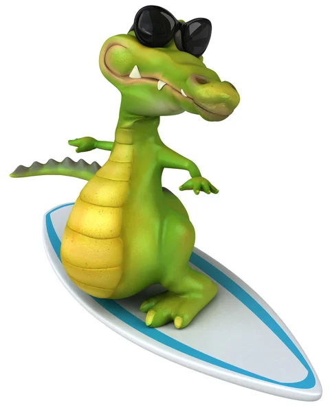 Krokodil szörfözés — Stock Fotó